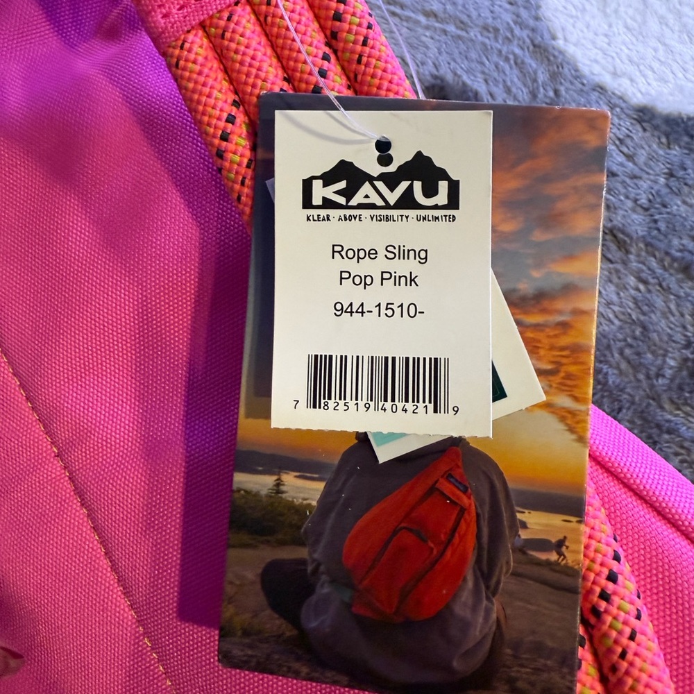 Kavu Vibrant Pink Sling Bag with Orange Details - Picture 9 of 9